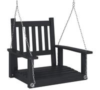 (black, 73.5 x 65 x 63 cm) vidaXL Garden Swing Bench with Metal Chains Haning Bench Black Solid Wood Fir