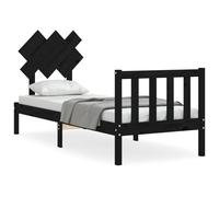 (black, 75 x 190 cm) vidaXL Bed Frame Bed Base Platform Bed with Headboard Small Single Solid Wood