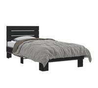 (black, 75 x 190 cm) vidaXL Bed Frame Mattress Foundation Home Bed Base Engineered Wood and Metal