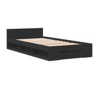 Vidaxl Bed Frame With Drawer Without Mattress Black 75X190 Cm Small Single
