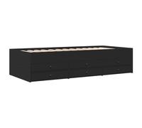(black, 75 x 190 cm) vidaXL Daybed with Drawers Sofa Bed Guest Bed Black 100x200 cm Engineered Wood