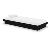 vidaXL Bed Frame without Mattress Black Solid Wood Small Single