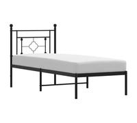 (black, 75 x 190 cm/with headboard) vidaXL Metal Bed Frame Home Bedroom Bed Base Mattress Foundation Bedstead