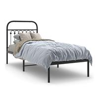 (black, 75 x 190 cm/ with headboard) vidaXL Metal Bed Frame with Headboard and Footboard Bed Base White 183x203 cm
