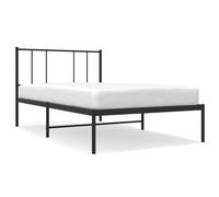 vidaXL Metal Bed Frame without Mattress with Headboard Black 75x190cm