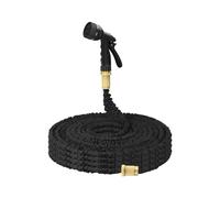 (BLACK, 75FT) 75FT Garden Hose Expandable Water Hose Pipe 3 Times Expanding Flexible Magic Hosepipe 7 Spayer Mode Spray Gun 3/4" 1/2" Connectors for Watering