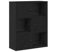 vidaXL Bookcase Black Oak 60x24x76.5 cm Engineered Wood