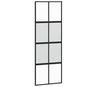 (black, 76 x 205 cm/half frosted) vidaXL Sliding Door Inner Glass Door Sliding Barn Door Aluminium and ESG Glass