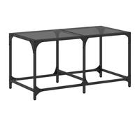 (black, 78.5 x 40 x 40 cm) vidaXL Coffee Table with Transparent Glass Top End Table Side Table Steel