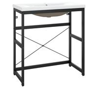 (black, 79 x 38 x 83 cm) vidaXL Bathroom Washbasin Frame & Built-in Basin Iron Black/White Multi Sizes