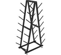 Black 7Tier Yoga Mat RackSpaceSaving DoubleSided Sto Stand for Gyms & Studios & for Fitness Enthusiasts Efficiently Holds Multiple Mats