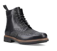 (Black, 8 (Adults')) Hunter Loch Brogue Ankle Boot Leather Men's Black Ankle Boots