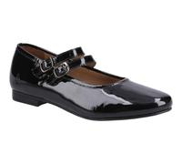 (Black, 8 (Adults')) Hush Puppies Nancy Mary Jane Leather Women's Black Flats