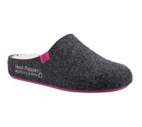 (Black, 8 (Adults')) Hush Puppies The Good 90% Recycled RPET Polyester Women's Charcoal Slippers