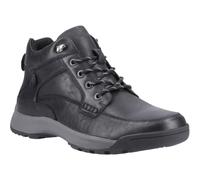 (Black, 8 (Adults')) Hush Puppies Vernon Leather Men's Black Ankle Boots