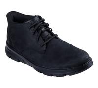 (Black, 8 (Adults')) Skechers Arch Fit Garza Ridley Leather Men's Black Ankle Boots
