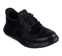 (Black, 8 (Adults')) Skechers Garza Sully Leather Men's Black Lace-Up Shoes