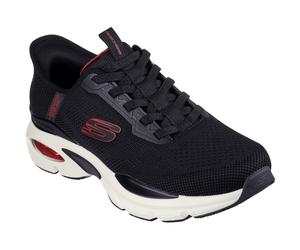 (Black, 8 (Adults')) Skechers Skech-Air Ventura Vanderway Textile Men's Black/Red Trainers