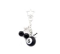 Black 8 Ball Keychain Dice Polaris Star Charm - Resin & Zinc Alloy Bag Accessory - Y2K Style Gifts for Women Men, 04, Large