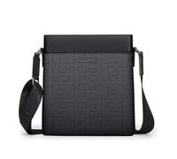 (black, 8-inch) King Paul Men's Wear-Resistant PVC Messenger Shoulder Bag
