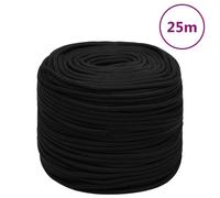 (black, 8 mm/ 25 m) vidaXL Braided Boat Rope Polyester Sturdy Yacht Cable Black/White Multi Sizes