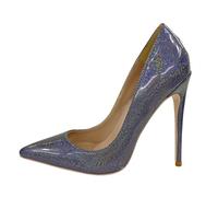 Black,8 UK,Women Pumps 12cm/4.7 Inch Stiletto Heels Pumps Pointed Toe Patent Leather Slip On High Heel Evening Party Dress Shoes