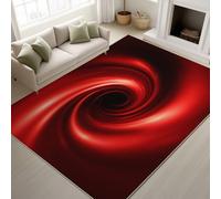 Black 80 x 150 cm Printed Rugs Abstract Digital Soft Rugs Spiral Vortex Light & Shadow Machine Washable Modern Artistic Minimalist Area Rug for Living Room