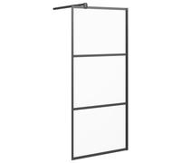 Vidaxl Walk-in Shower Wall 80X195 Cm Frosted Esg Glass Black, Black