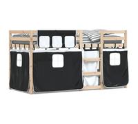 (black, 80 x 200 cm) vidaXL Bunk Bed with Curtains Kids Twin Sleeper Blue 80x200 cm Solid Wood Pine