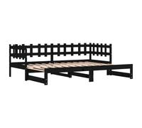 (black, 80 x 200 cm) vidaXL Pull-out Day Bed Sofa Bed Guest Bed Frame Daybed Couch Solid Wood Pine