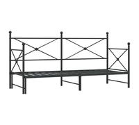 (black, 80 x 200 cm/with trundle) vidaXL Daybed with Trundle without Mattress Black 100x200 cm Steel sofa bed