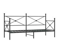 (black, 80 x 200 cm/without trundle) vidaXL Daybed with Trundle without Mattress Black 100x200 cm Steel sofa bed