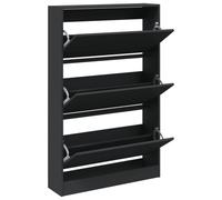 (black, 80 x 21 x 125.5 cm) vidaXL Shoe Cabinet with 4 Flip-Drawers Shoe Storage Shelf Shoe Rack Cupboard