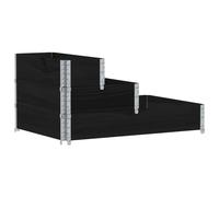 vidaXL 3-Tier Raised Bed Black 120x80 cm Solid Wood Pine, Black