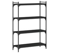 vidaXL Bookcase 4-Tier Black 80x30x120 cm Engineered Wood