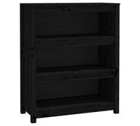 vidaXL Book Cabinet Black 80x35x97 cm Solid Wood Pine UK HOT
