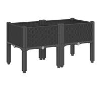 (black, 80 x 40 x 42 cm) vidaXL Garden Planter with Legs Outdoor Flower Pot Planter Box Planter Pot PP