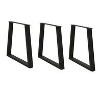 Coffee Table Legs V-Shape 2pc Black Powder-Coated Steel 50x(42-43.3)cm AdjFeet.