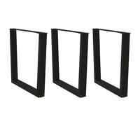 (black, 80 x (72-73.3) cm/3 pcs) vidaXL Dining Table Legs V-Shape Desk Legs Kitchen Furniture Leg 3 pcs Steel
