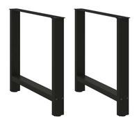 Dining Table Legs Black 2 pcs 80x(72-73) cm Steel
