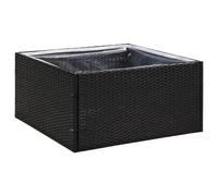 vidaXL Garden Planter Black 80x80x40cm Poly Rattan, Black