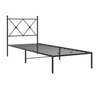 Metal Bed Frame with Headboard Home Base Bedstead Black 80x200 cm vidaXL