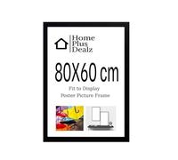 Black 80x60 cm Poster Frame - Large Wooden Picture Frame for Wall Gallery Living Room With Styrene Shatterproof Perspex Sheets