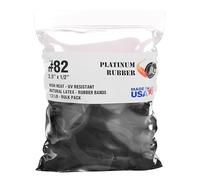 Black #82 Extra Wide Large Premium Outdoor Rubberbands, Made in USA, High Heat UV Resistant Platinum Rubber Crepe Band (2 1/2" Long x 1/2" Wide) (Black Rubber 1/2 LB)