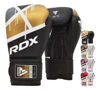 (Black, 8OZ) RDX Boxing Gloves Sparring Muay Thai Kickboxing