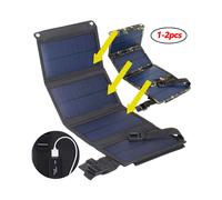 (Black 8W 5V) 50W Outdoor Foldable Solar Panels Cell 5V USB Portable Waterproof Solar Smartphone Battery Charger for Tourism Camping Hiking