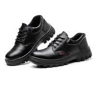 Black,9.5 UK,Mens Steel Toe Work Chef Shoes, Cap Non Slip Lightweight Shock Absorbing Safety Shoes Waterproof Oil Resistant Food Service Restaurant Shoes Casual Air Cushion Footwear