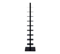 Black 9 Tier Metal Freestanding Corner Bookshelf