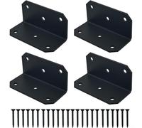 Black 90 Degree L Angle Brackets 100x100x50mm Heavy Duty Carbon Steel Corner Brackets With Holes For Wood Metal Furniture Support Shelf Joist Reinforcement(4 Sets)