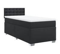 (black, 90 x 190 cm) vidaXL Box Spring Bed with Mattress Bedroom Bed Frame Bed Base Faux Leather